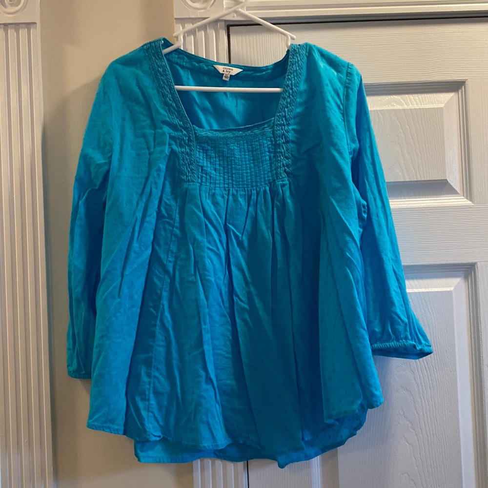 Crown & Ivy Turquoise Top